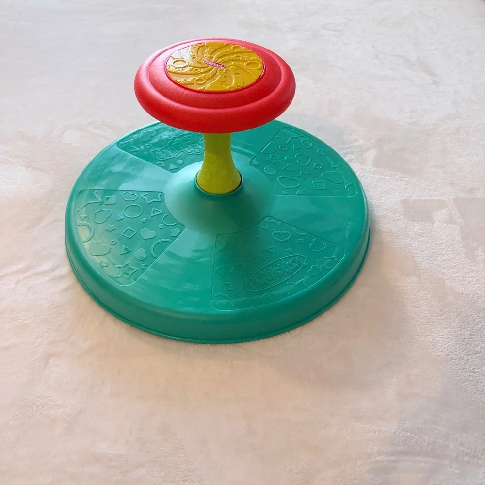 Playskool Sit 'n Spin Toddler Activity Toy Green Red 34451 Classic Spinning Toy